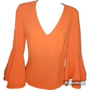NWT Bebe Neon Ruffled Long Sleeve Top
